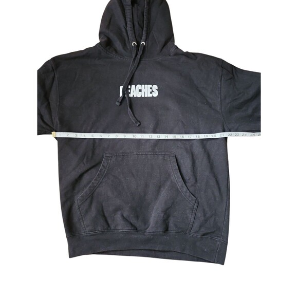 Justin Bieber Pullover Hoodie Women's Large Justice Concert Tour Peaches Black - Picture 6 of 7